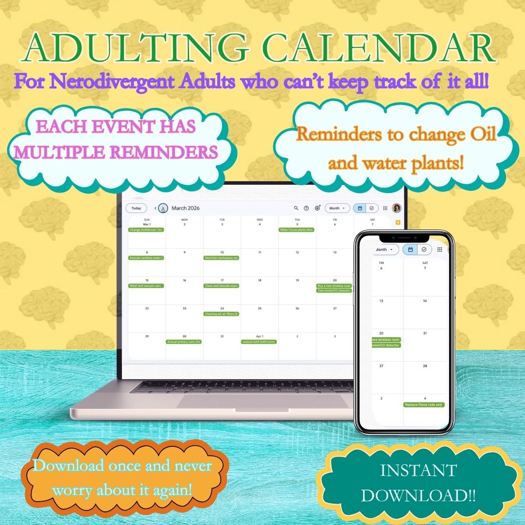 ADHD New Parent Survival Calendar