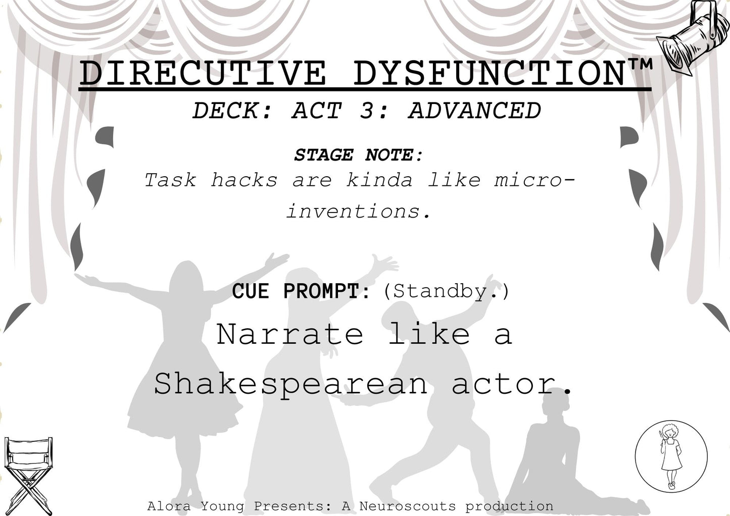 DIRECUTIVE DYSFUNCTION™ CARD DECK FOR EXECUTIVE DYSFUNCTION: ACT 4&5: ADVANCED