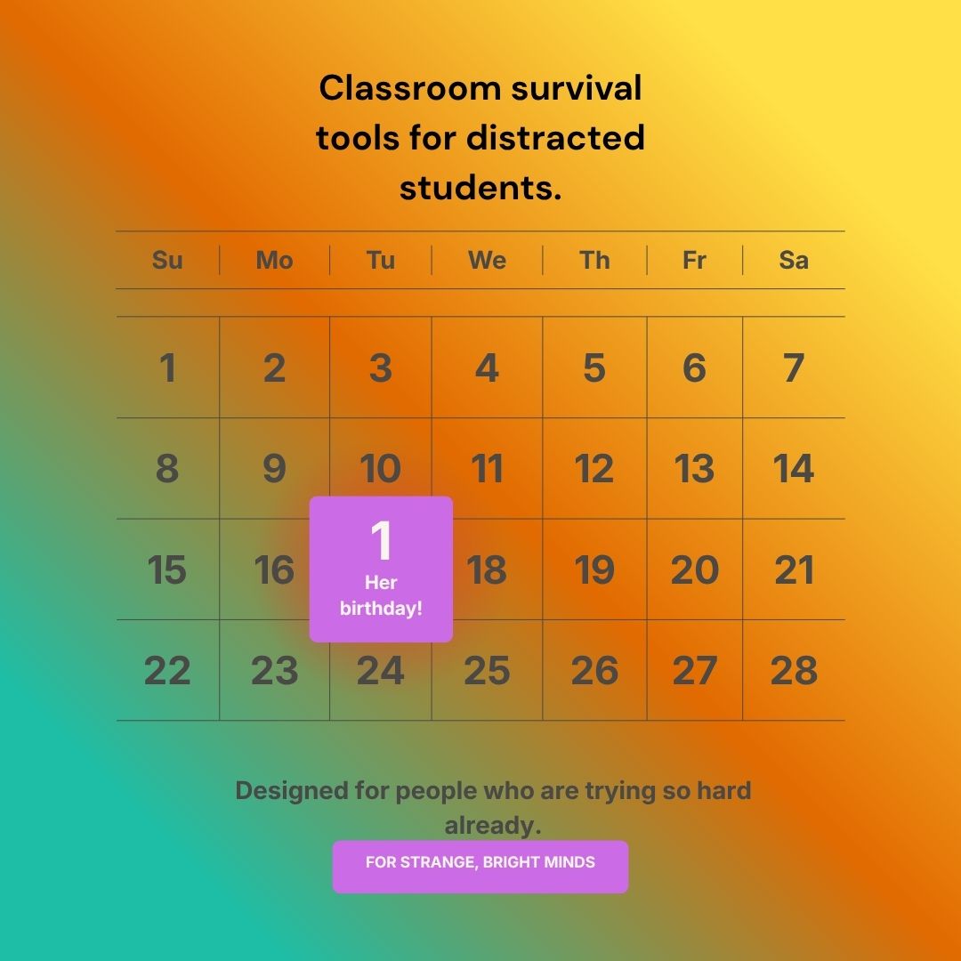 Finals Week Survival Calendar