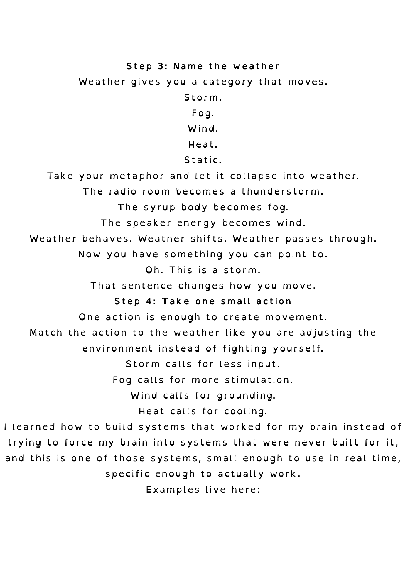 The Weather Inside! A Guide To Poetic Interoception