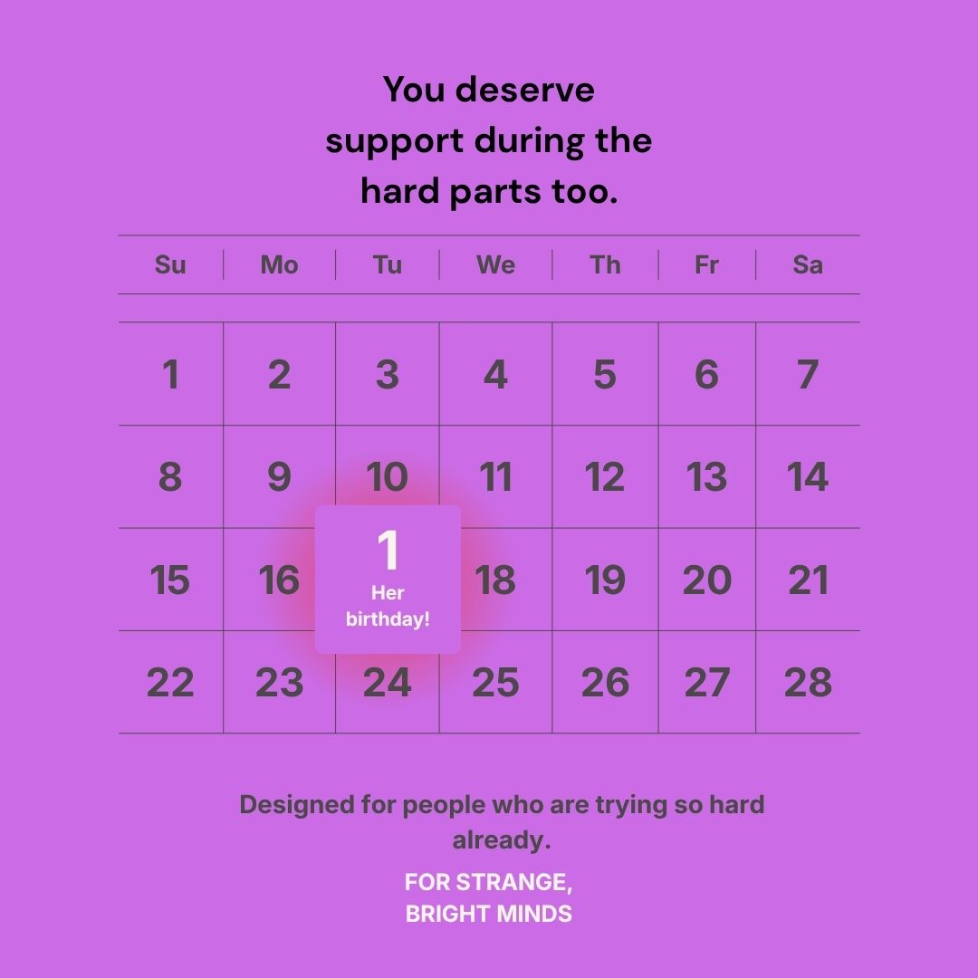 Self Care Survival Calendar