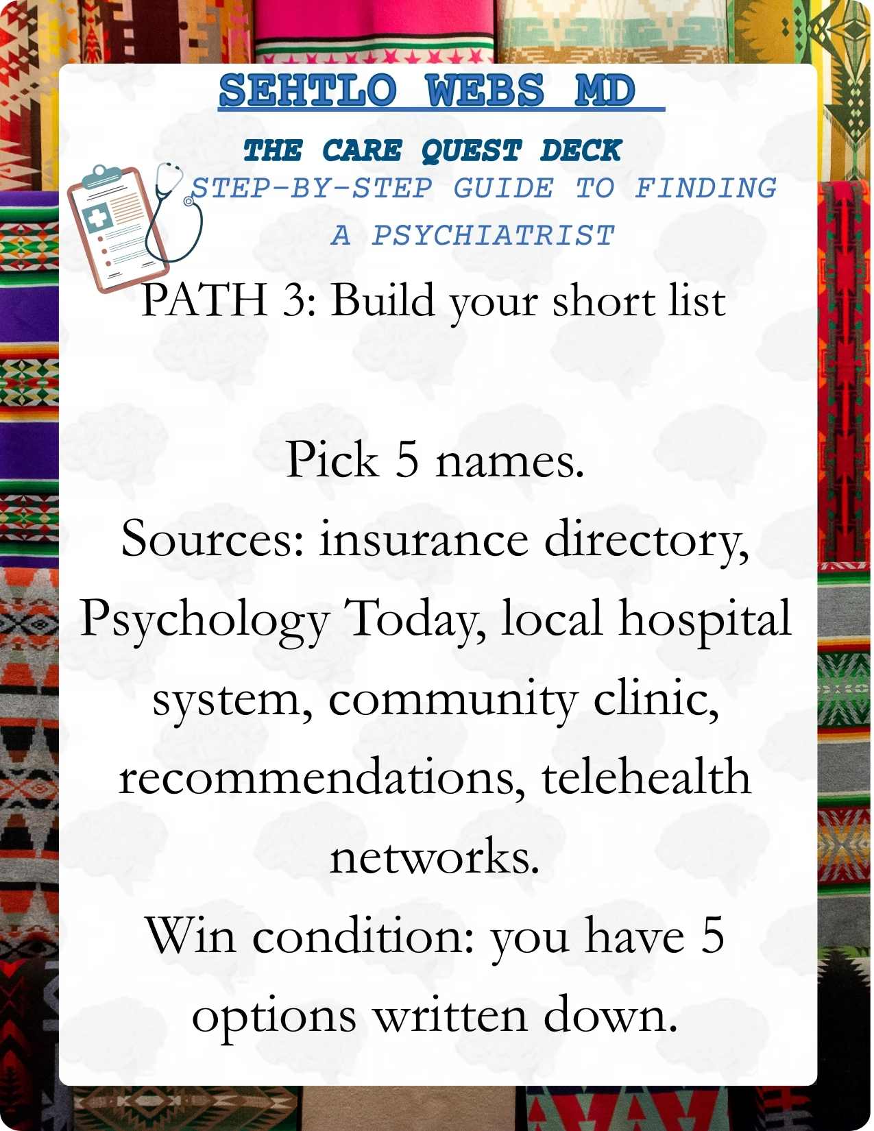 CARE QUEST CARD DECK