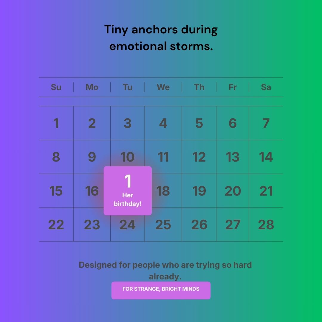 Self Care Survival Calendar