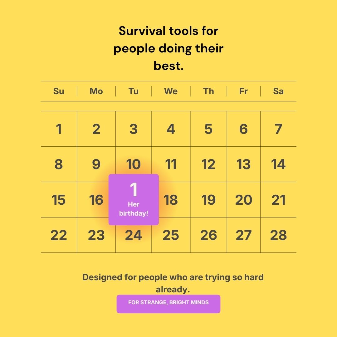 Grad School Survival Calendar