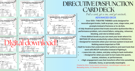 DIRECUTIVE DYSFUNCTION™ CARD DECK FOR EXECUTIVE DYSFUNCTION: ACT 4&5: ADVANCED
